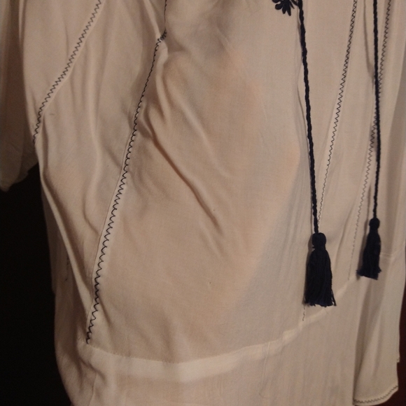 Chelsea and Theodore Sheer White Bohemian Tunic Dress Large - Picture 15 of 16
